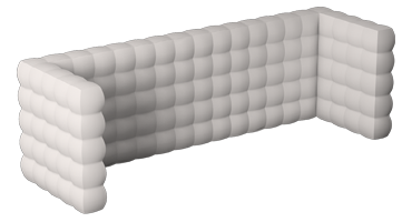 Render of a Created By Air Cube wall inflatable event structure